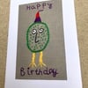 Happy character birthday card.