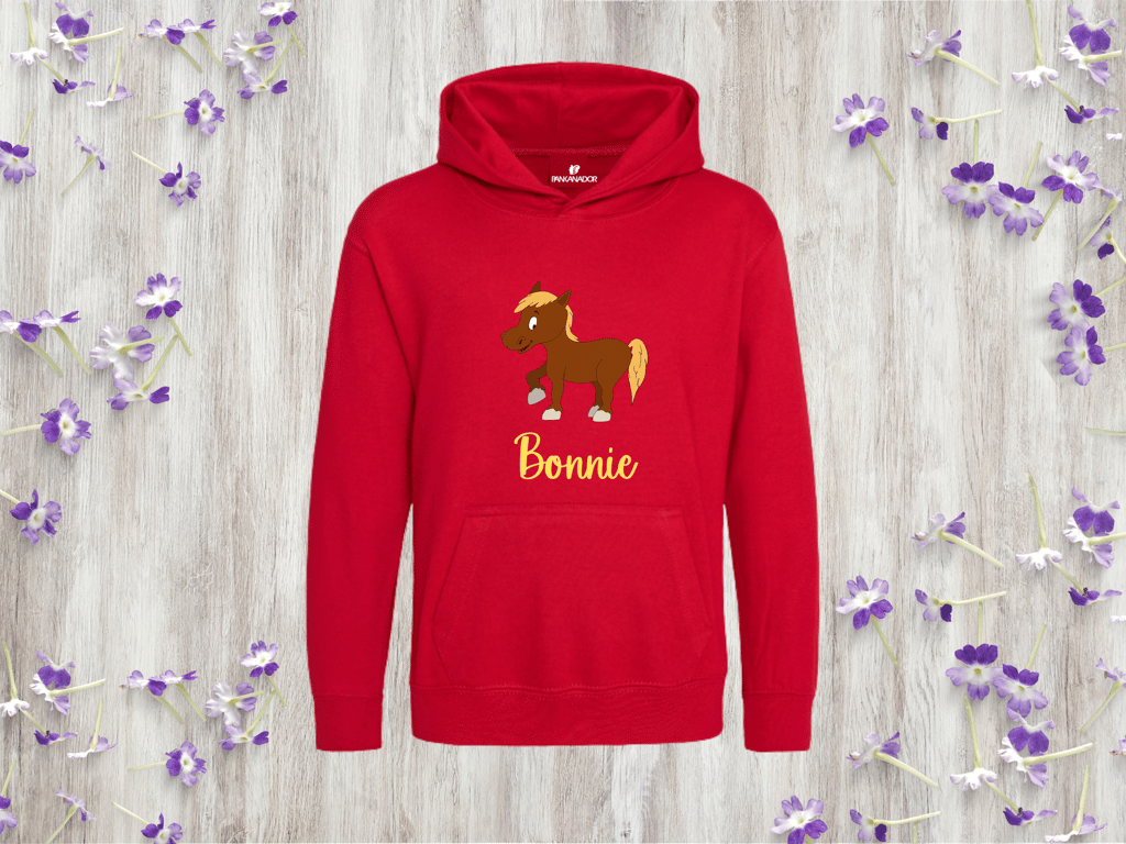 Personalised Horse Hoodie For Children – Cute Animal Jumper With Name