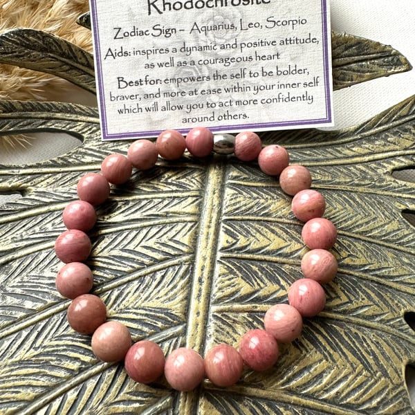 Rhodochrosite - Elasticated Bracelet 