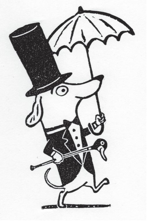 Dapper Dachshund A5 Linocut Print