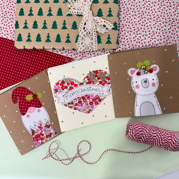 Stitched Christmas Card Set