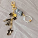 Simple Black Cat Bag Charm, Void Cat, Keyring 