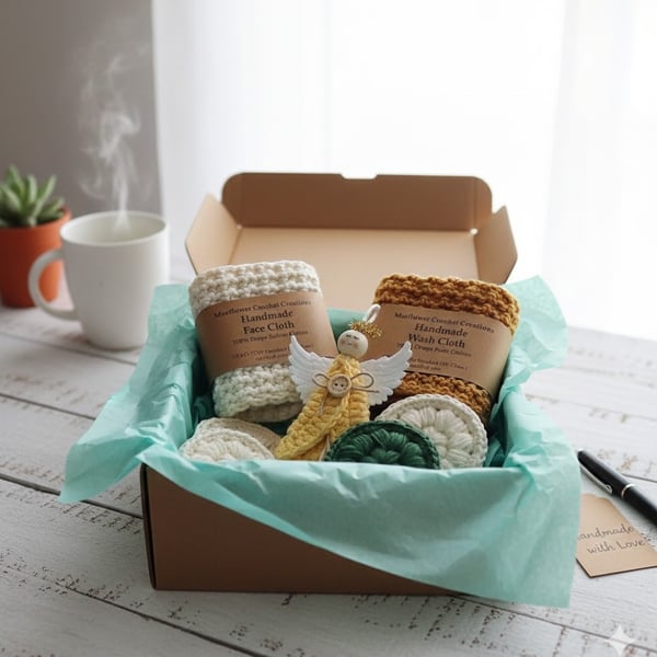 Sustainable Luxury Pamper Set Crochet Face Cloth & Wash Cloth Mother’s Day 