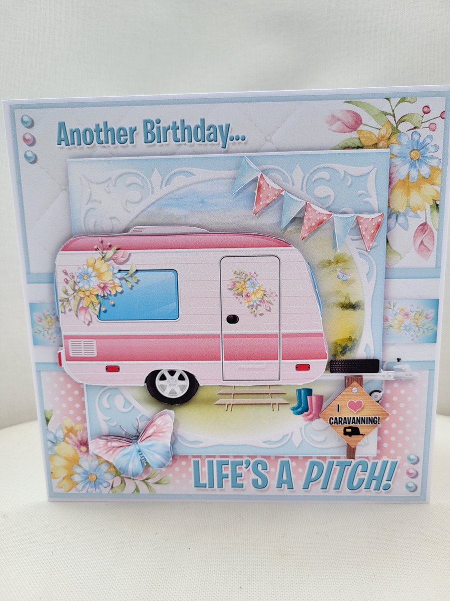 Greeting card, caravan birthday card 