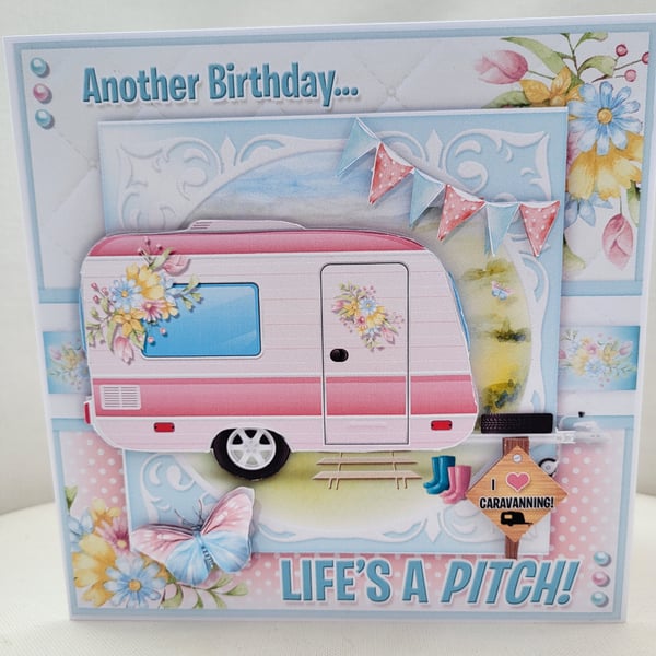 Greeting card, caravan birthday card 