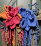 Macrame Wall Hanging with Handmade Flowers on Natural Driftwood - Image 6