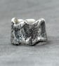 Silver Band Ring - Unique Textured Sterling Band Ring - Size N - Image 5