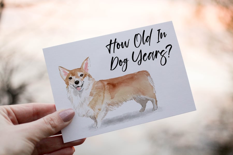 Corgi Dog Birthday Card, Dog Birthday Card, Personalized Dog Breed Card