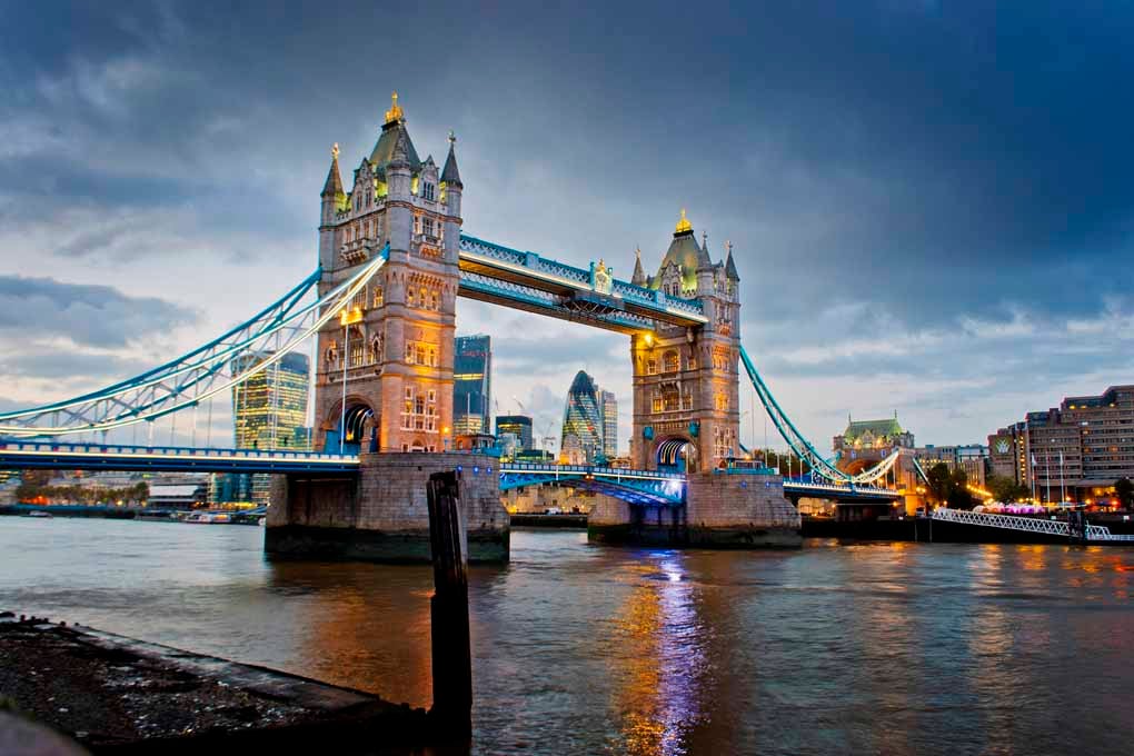 Tower Bridge River Thames England UK 18"x12" Print