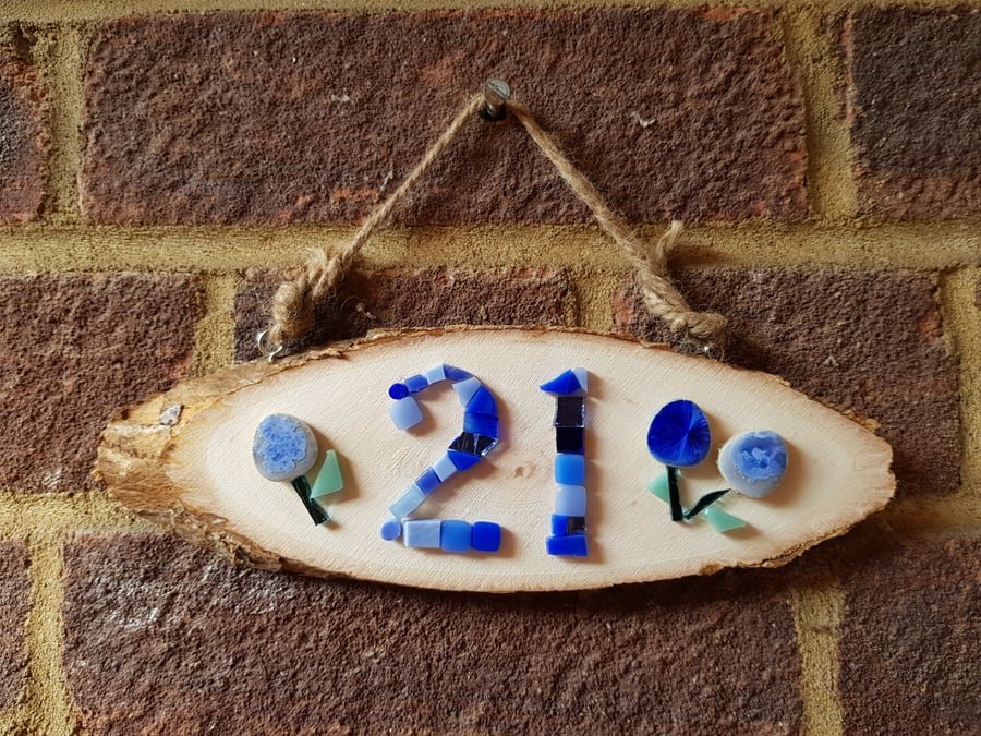 Mosaic House Number Sign 