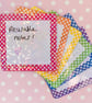 Eco-Friendly Wipe-Clean Notes (Set of 6). Polka dot border