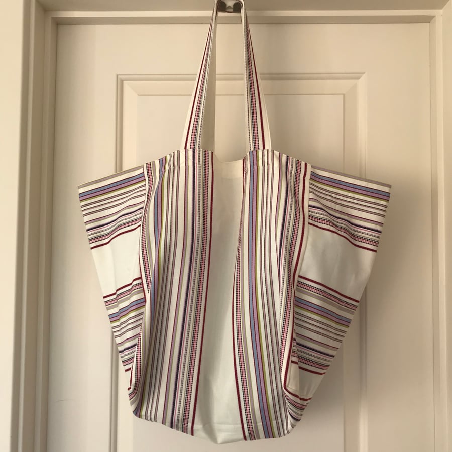 Stripy beach bag tote bag