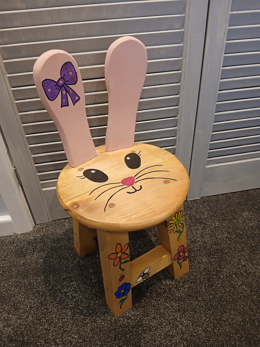 Wooden Stool Children's Stool Bunny Round Stool