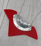 Recycled Aluminium Drink Can Base Metal, Unique Red Acrylic Shape Necklace  - Image 3