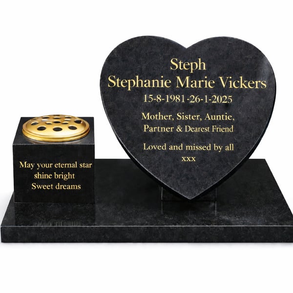 personalised Grave Plaque Heart Grave Stone Memorial Grave Marker 