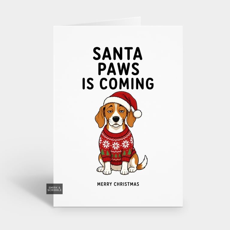 Funny Christmas Card - Grumpy Dog Pun