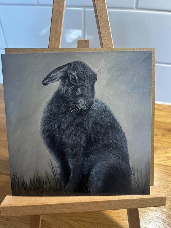 6 x 6 inch Hare Posing Card