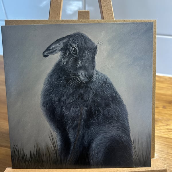 6 x 6 inch Hare Posing Card