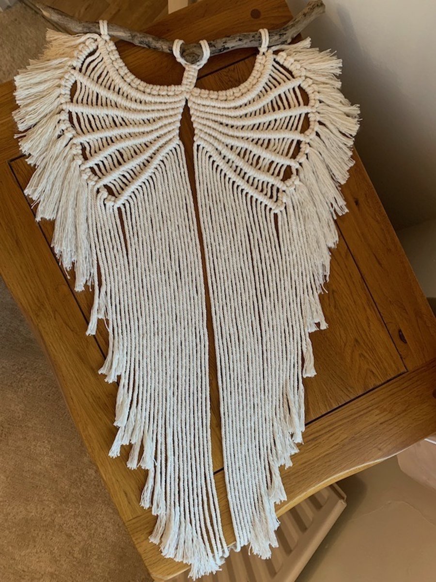 Macrame Angel Wings Wall Hanging, Boho Decor, Loving Memory