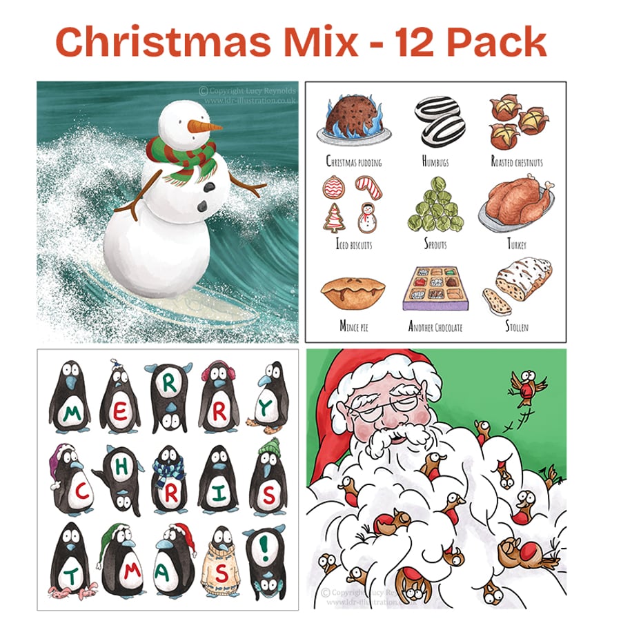 Christmas Mixed Pack - 12 Cards