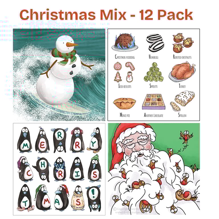 Christmas Mixed Pack - 12 Cards