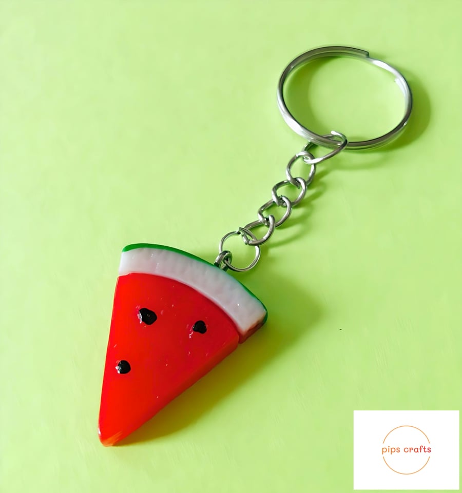 Fun Watermelon Fruit Keyring - Keychain, Gift, Secret Santa