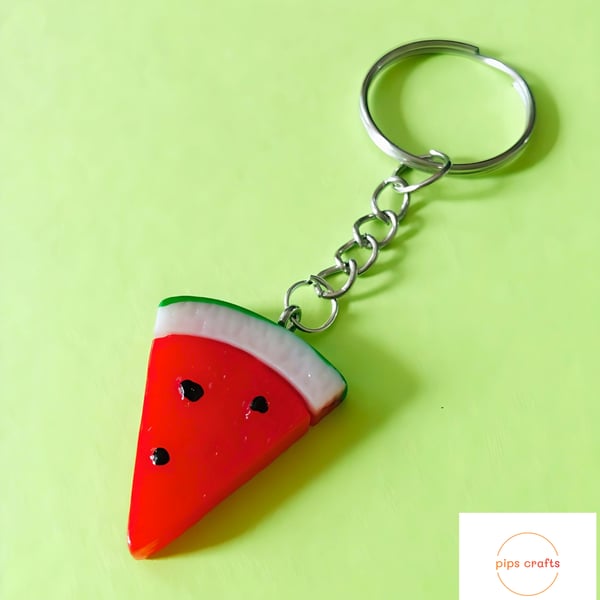 Fun Watermelon Fruit Keyring - Keychain, Gift, Secret Santa