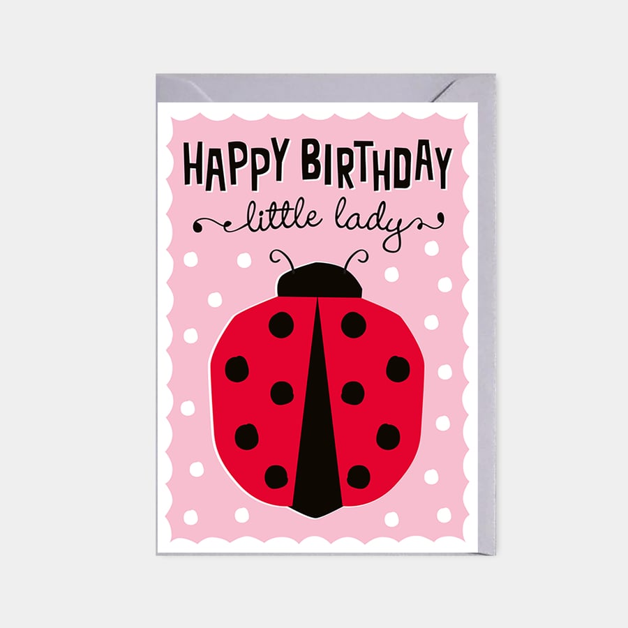 Kids birthday card - ladybird birthday card - cute animal card