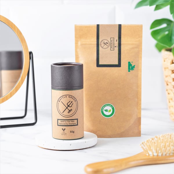 Mint & Tea Tree Natural Organic Dry Shampoo 55g Tube 