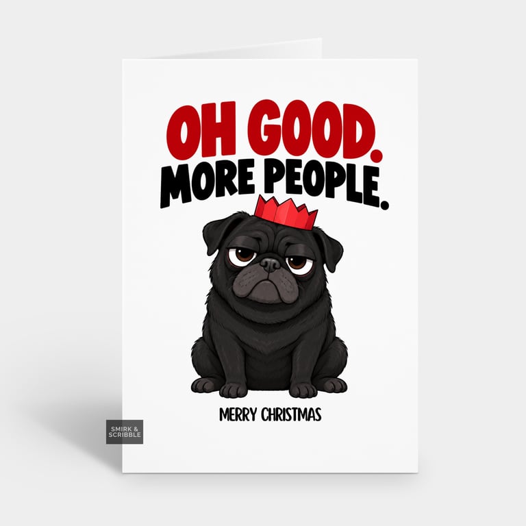Funny Christmas Card For Him Or Her - Antisocial Dog
