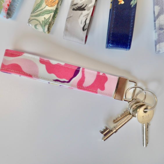 Key ring keyring wrist strap fob oilcloth fabric 
