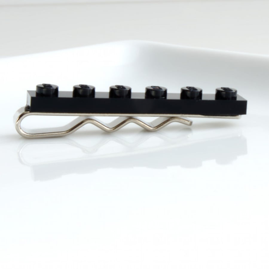 Black Lego Tie Clip for Weddings Fun & Special Occasions, more colours available
