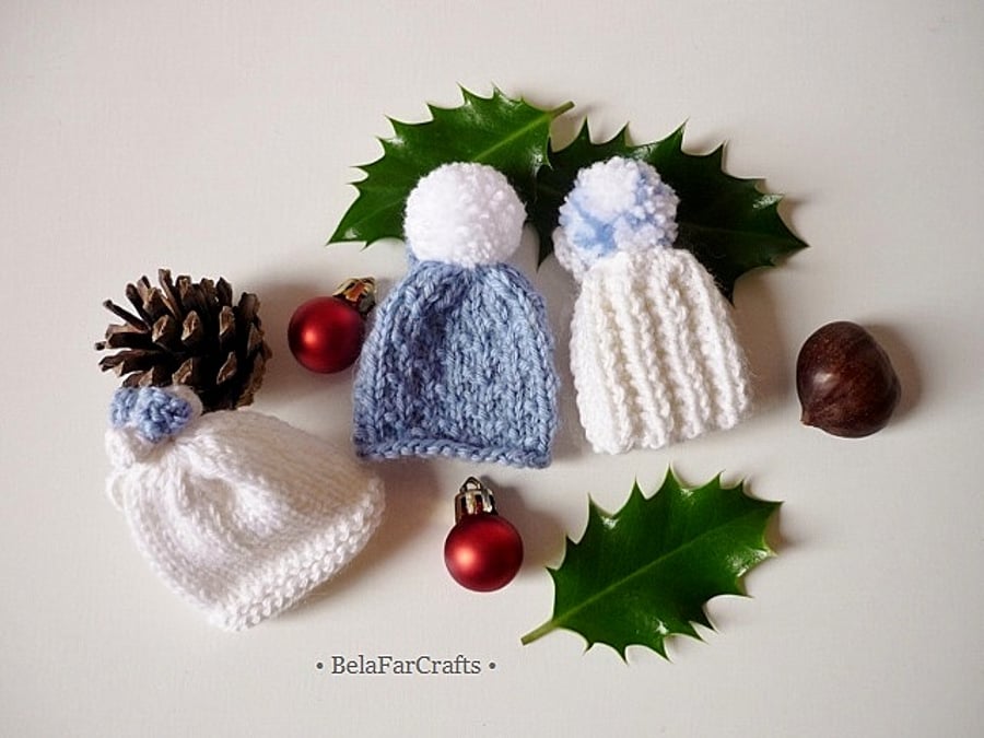 'White Xmas' decorations (3) - Winter wedding favours - Baby's first Christmas