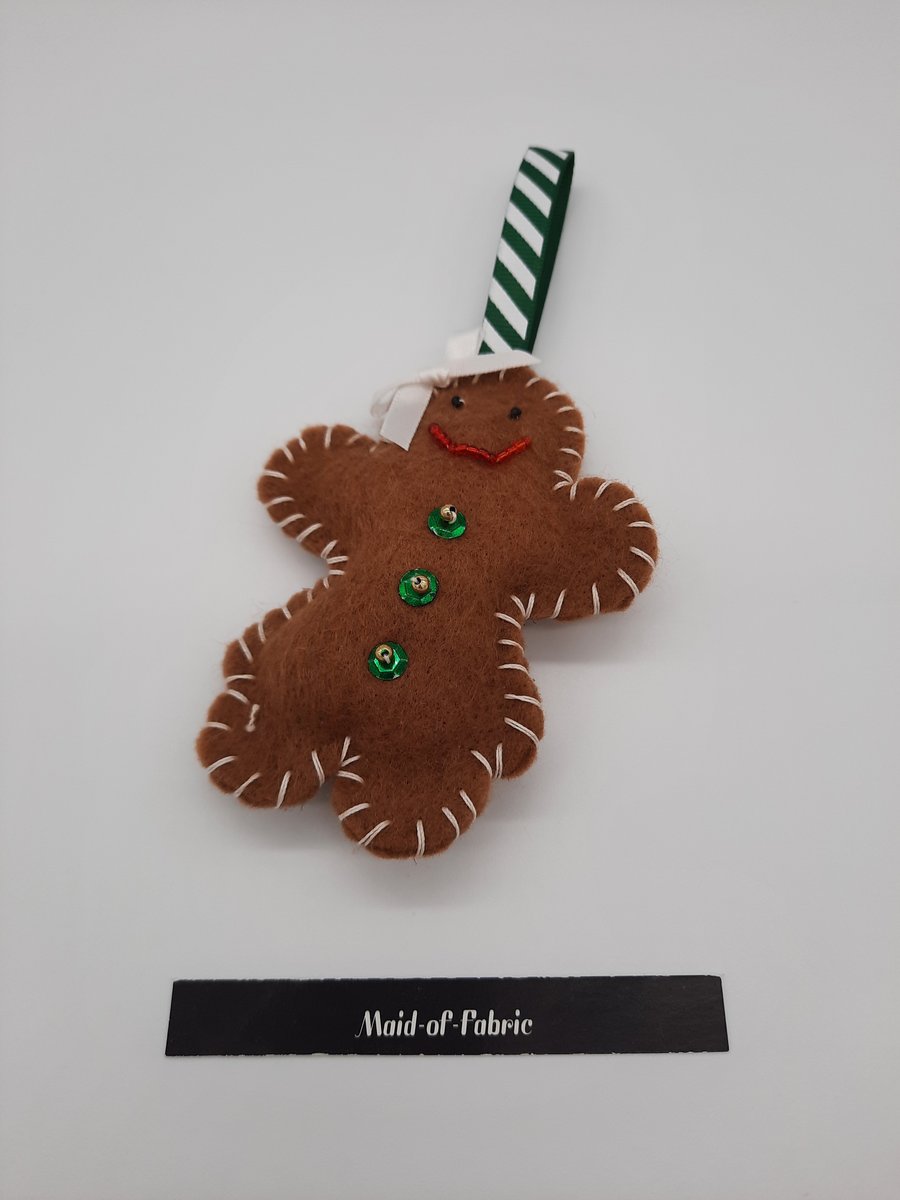 Mrs Gingerbread felt Christmas decoration 