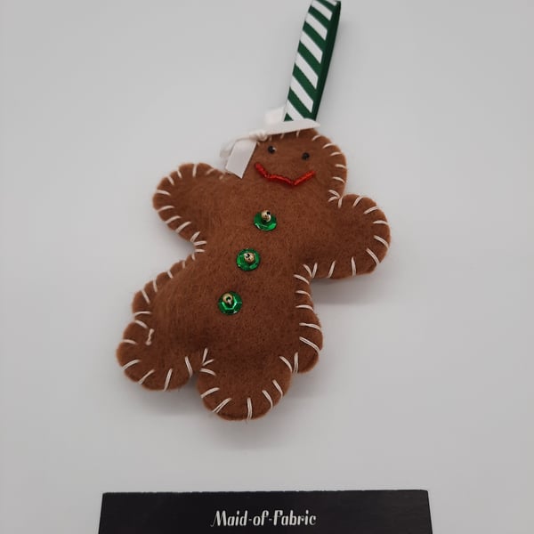 Mrs Gingerbread felt Christmas decoration 