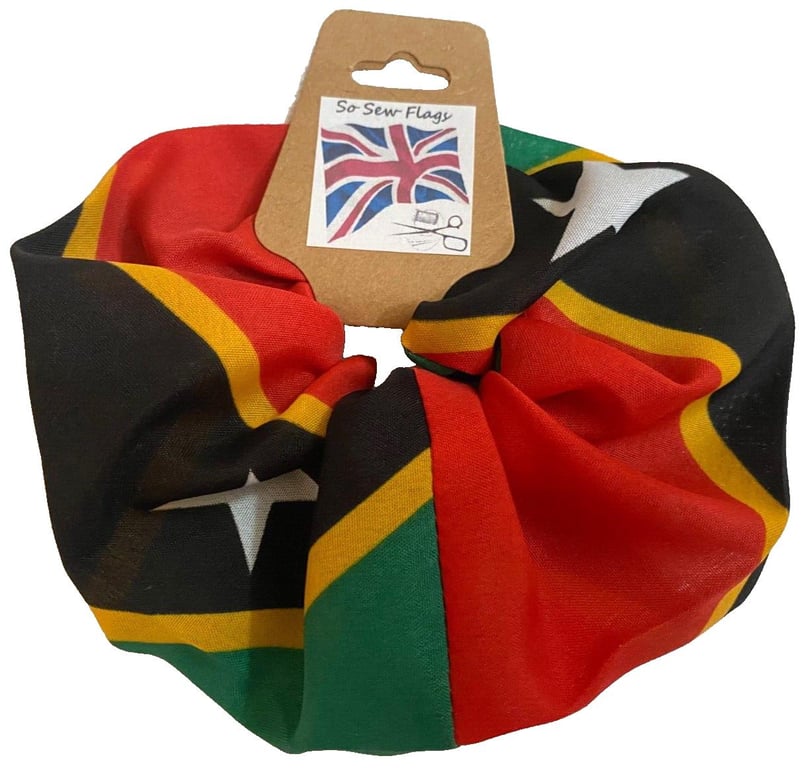 St Kitts & Nevis Flag Hair Scrunchie Scrunchies Accessory Band Elastic