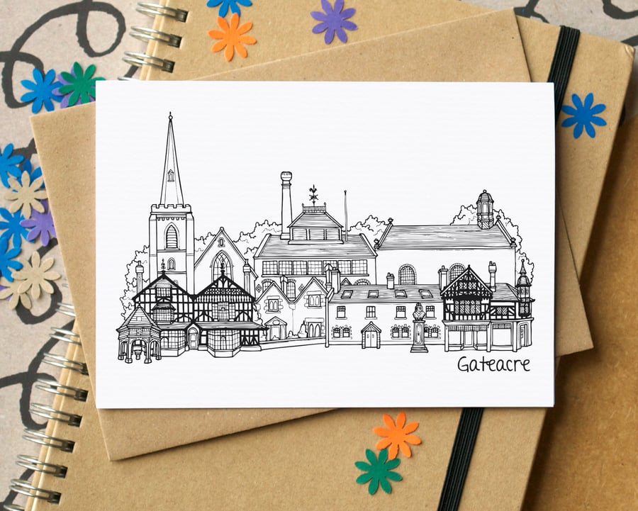 Gateacre Liverpool Skyline Greetings Card