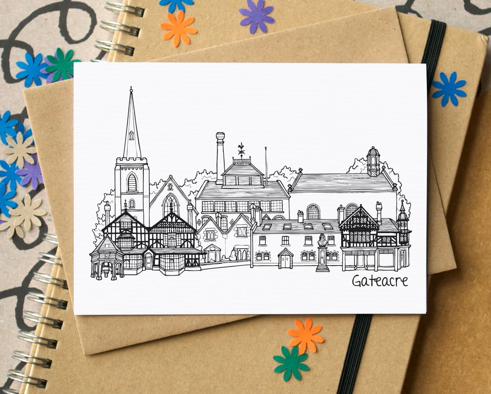 Gateacre Liverpool Skyline Greetings Card
