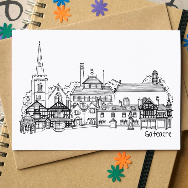 Gateacre Liverpool Skyline Greetings Card