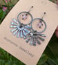 Vintage Sunburst Earrings with Pale Pink Crystals Handmade in Cornwall