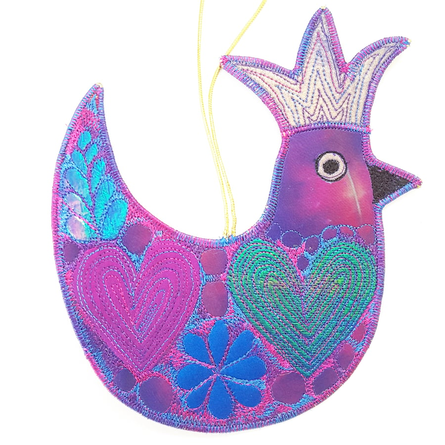 Love Bird Hanging Decoration with Regal Crown