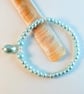 Pale Aqua Glass Pearl Bracelet - Handmade In Devon - Image 3