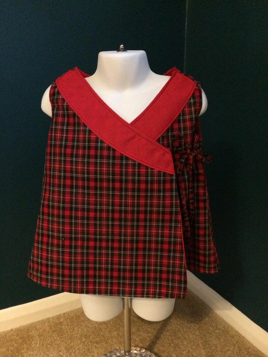 Tartan wrap around dress or top.  Fully lined