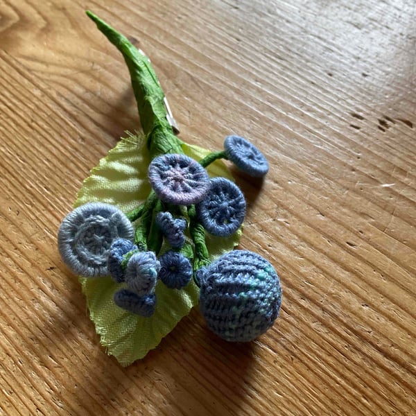 Dorset Button Corsage in Shades of PaleBlue and Mauve