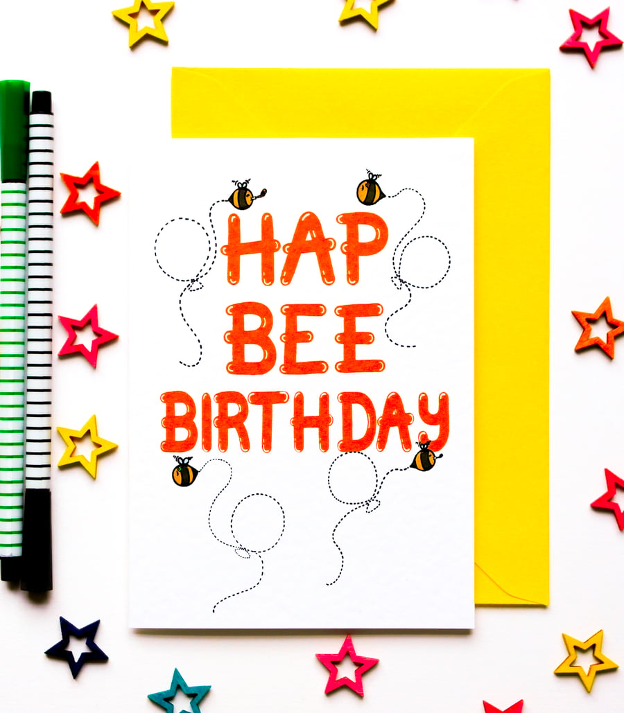 Bee Birthday Card, Bee Lover Birthday Card, Card For Nature Lover