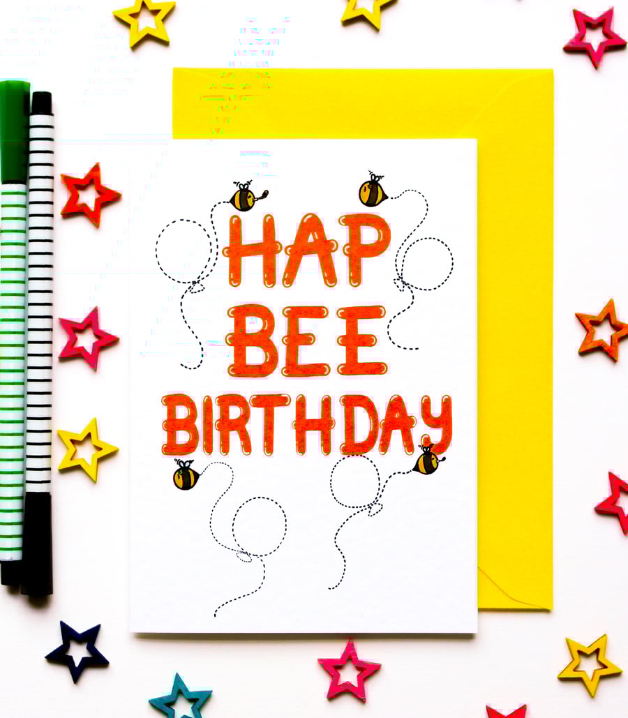 Bee Birthday Card, Bee Lover Birthday Card, Card For Nature Lover