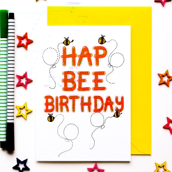Bee Birthday Card, Bee Lover Birthday Card, Card For Nature Lover