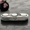 Smoky Grey Marble Effect Triple Tealight Holder with a Bee Imprint