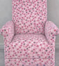 Girls Pink Floral Fabric Chair Armchair Kids Nursery Flowers Pink Lilac Bedroom - Image 2