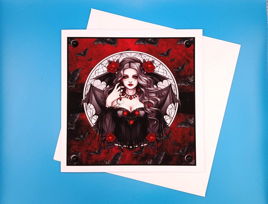 Gothic Birthday Card For Her, Large